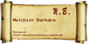 Melchior Barbara névjegykártya